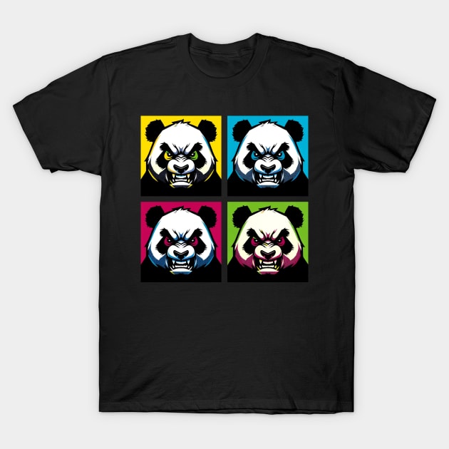 Pop Angry Panda - Funny Panda Art T-Shirt by PawPopArt